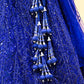 ROYAL BLUE SEQUINS EMBROIDERED LEHENGA WITH CROP TOP & NET DUPATTA