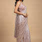 BABY PINK SEQUINS NET SAREE WITH READYMADE BLOUSE EMBELLISHED WITH CUTDANA & SEQUINS WORK (DELIVERY IN 25 DAYS)