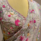 PINK NET SAREE WITH SEQUINS EMBROIDERY AND READYMADE BLOUSE