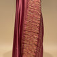 TURKISH ROSE COLOUR MODAL SILK SATIN SAREE WITH BANARASI PALLA