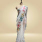 WHITE PURE GEORGETTE FLORAL PRINTED SAREE (DELIVERY IN 20 DAYS)