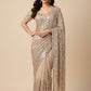 ROSE GOLD COLOUR SEQUINS NET SAREE WITH READYMADE BLOUSE