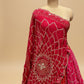 SHADED RED GEORGETTE BANDHANI LEHENGA EMBELLISHED WITH GOTA WORK