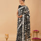 BLACK COLOUR PARSI (GARA) EMBROIDERED ORGANZA SAREE