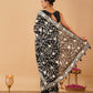 BLACK COLOUR PARSI (GARA) EMBROIDERED ORGANZA SAREE