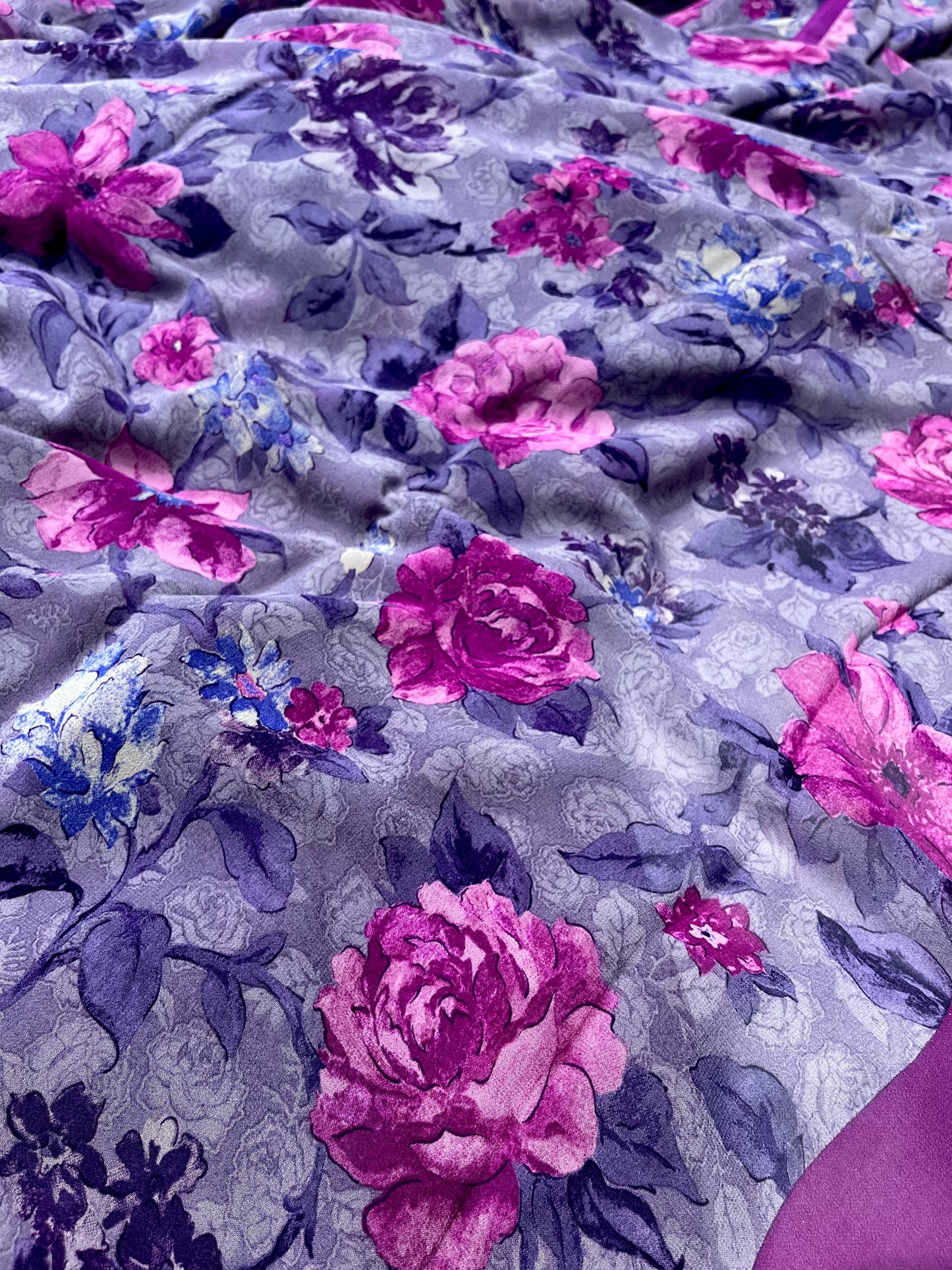 LAVENDER COLOUR PURE GEORGETTE FLORAL PRINTED SAREE (DELIVERY IN 20 DAYS)