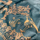 SMOKY TEAL BLUE PURE TUSSAR SILK SAREE EMBELLISHED WITH KANTHA EMBROIDERY