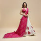 WHITE & RANI PINK GEORGETTE OJARIYA LEHENGA EMBELLISHED WITH GOTA PATTI WORK