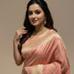 PEACH MYSORE CREPE SILK SAREE EMBELLISHED WITH ZARI WEAVES