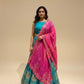TEAL AND FUCHSIA COLOUR PURE GEORGETTE OJARIYA LEHENGA WITH GOTA PATTI WORK