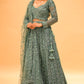 TEAL GREEN SEQUIN EMBROIDERED READY-TO-WEAR LEHENGA WITH CROP TOP & DUPATTA