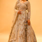 SEQUINS-SHADED LEHENGA WITH CROP TOP BLOUSE & NET EMBROIDERED DUPATTA