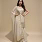 IVORY TISSUE KURTA WITH ZARI & SEQUINS EMBELLISHMENTS PAIRED WITH PALAZZO PANTS