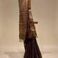 (DELIVERY IN 20 DAYS)BROWN MAHESHWARI SAREE EMBELLISHED WITH ZARI WEAVES