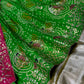 PARROT GREEN AND RANI PINK PURE GEORGETTE OJARIYA LEHENGA WITH GOTA PATTI WORK