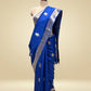 SAPPHIRE BLUE PLANT-BASED SILK SAREE WITH ZARI WORK