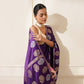 PURPLE COLOR BANARAS SATIN SAREE