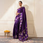 PURPLE COLOR BANARAS SATIN SAREE