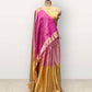 GOLDEN MACLENO & PINK TISSUE SAREE WITH FUCHSIA COLOUR RAW SILK PALLA