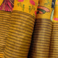 MUSTARD COLOUR PURE TUSSAR SILK PRINTED SAREE WITH ZARI BORDER