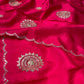 RUBY PINK TUSSAR SILK SAREE EMBELLISHED WITH FOIL MIRROR WORK
