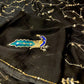 BLACK CHIFFON SAREE WITH GOTA EMBROIDERY