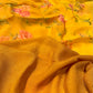 MUSTARD COLOUR SHADED CHIFFON FLORAL PRINTED SAREE