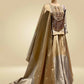 SILVER AND ANTIQUE GOLD CHANDERI TISSUE LEHENGA SET WITH SEQUIN & CUTDANA EMBROIDERED SHORT KURTI AND DUPATTA