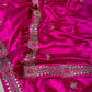 FUCHSIA PINK PURE SILK SAREE EMBELLISHED WITH GOTA PATTI WORK - Kothari Sons