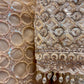 CHAMPAGNE BEIGE COLOUR NET SAREE WITH SEQUIN EMBROIDERY AND READYMADE BLOUSE