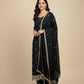 BLACK PLANT BASED SILK EMBROIDERED UNSTITCHED SUIT