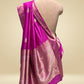 ROYAL FUCHSIA COLOUR PLANT-BASED SILK SAREE WITH ZARI WORK