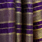 DARK PURPLE DOLA SILK ZARI STRIPE SAREE