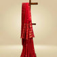 BRIGHT RED DOLA SILK ZARI STRIPE SAREE