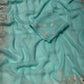 LIGHT BLUE CHIFFON SAREE EMBROIDERED WITH AARI WORK - Kothari Sons