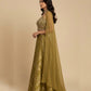 MEHENDI GREEN BROCADE TISSUE PALAZZO PANT WITH BEADS & SEQUINS EMBELLISHED CROP TOP AND DUPATTA
