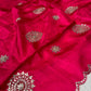 RUBY PINK TUSSAR SILK SAREE EMBELLISHED WITH FOIL MIRROR WORK