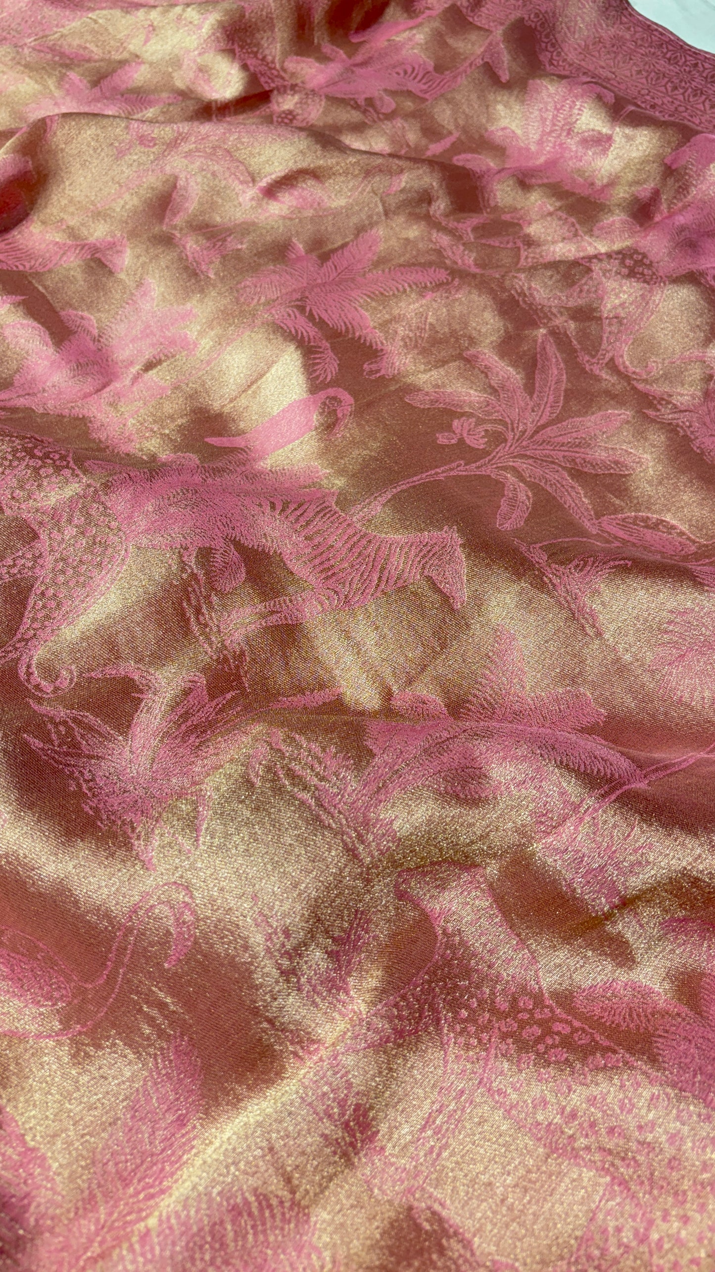 LIGHT PINK GEORGETTE ZARI JACQUARD SAREE BY SIDDHAIKA