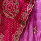 SHADED PINK SILK BANDHANI LEHENGA WITH GOTA PATTI WORK