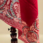 RED WOOLLEN SHAWL WITH KASHMIRI RESHAM EMBROIDERED BORDER