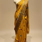 MUSTARD COLOUR PURE TUSSAR SILK PRINTED SAREE WITH ZARI BORDER