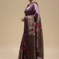 TAUPE MAUVE COLOUR PURE TUSSAR SILK PRINTED SAREE WITH ZARI BORDER