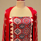 RED MODAL SATIN AJRAKH PRINTED UNSTITCHED SUIT
