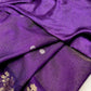 DARK PURPLE DOLA SILK ZARI STRIPE SAREE