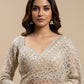 CHAMPAGNE BEIGE COLOUR NET SAREE WITH SEQUIN EMBROIDERY AND READYMADE BLOUSE