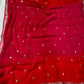 RED & PINK SHADED CHIFFON SAREE EMBELLISHED WITH FOIL MIRROR WORK - Kothari Sons