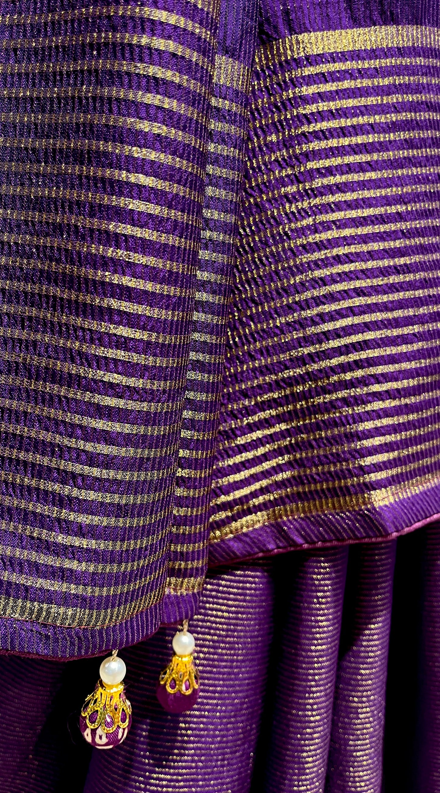 PURPLE DOLA SILK ZARI STRIPE SAREE