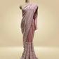 DUSTY ROSE COLOUR TISSUE SEQUINS HAND EMBROIDERED SAREE