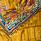 MUSTARD COLOUR PURE TUSSAR SILK EMBROIDERED SAREE