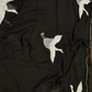 BLACK CHIFFON SAREE EMBELLISHED WITH BEAUTIFUL EMBROIDERED FLYING FLAMINGO MOTIFS